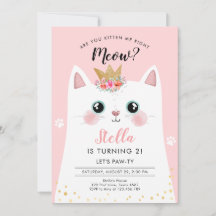 Kitten Meow Couronne rose Fille Kitty Chat Anniver