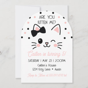 Invitation Kitty Anniversaire Me Trompez-Vous Rose 