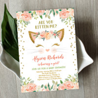 Kitty chat chaton chatte crème pêche fille baby sh