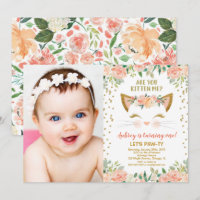 Kitty chat chaton crème pêche fille d'anniversaire