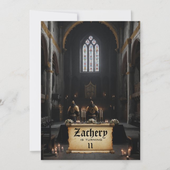 Invitation *~* Knight Castle Scroll Médiéval AP88 Anniversair (Devant)