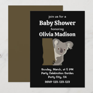 Invitation Koala Bear Baby shower neutre de genre