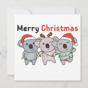 Invitation Koala Christmas Animaux Koalas Joyeux Noël Inv