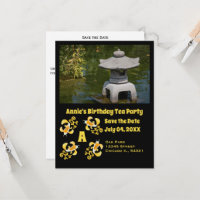 Koi Cartoon Anniversaire Tea Party Photo Invitatio