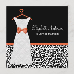 Invitation Koi Orange Gown Leopard Imprimer la douche nuptial