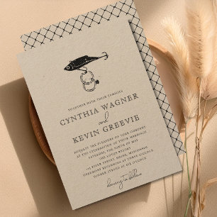 Invitation Kraft Brown Russe Pêche Cercles de leurre Noir