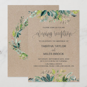 Invitation Kraft Foliage   Réception du soir d'emballage Mono