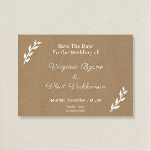 Invitation Kraft & Mariage Rustique Enregistrer La Date