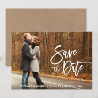 Kraft Modern Brush Script Photo Enregistrer La Car
