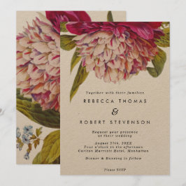 Invitation kraft vintage kraft rose