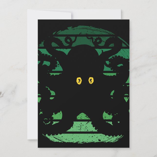 Invitation Kraken Retro Eau verte (Devant)