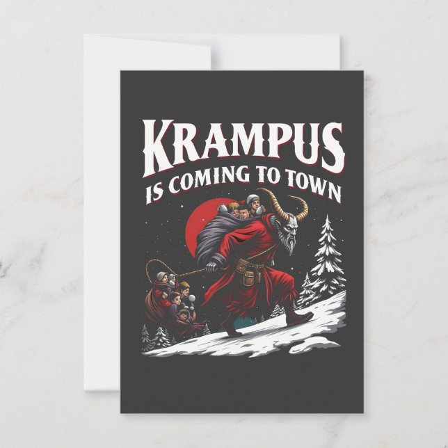 Invitation Krampus arrive à Town Krampus Noël (Devant)
