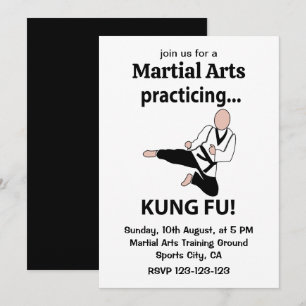 Invitation Kung Fu Ceinture Noire Arts Martiaux