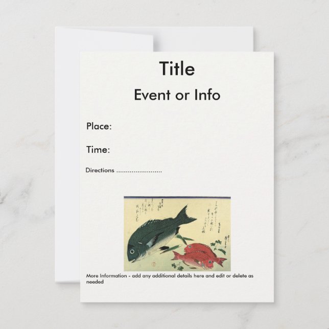 Invitation Kurodai & Akadai - Impression de poisson japonais  (Dos)