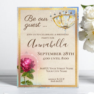Invitation La beauté et la bête Enchantée Fairy Tale Party in