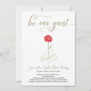 Invitation La beauté et le Wedding shower du couple de la bêt