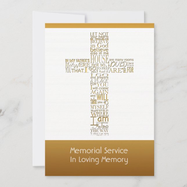 Invitation La bible d'or exprime la cérémonie commémorative (Devant)