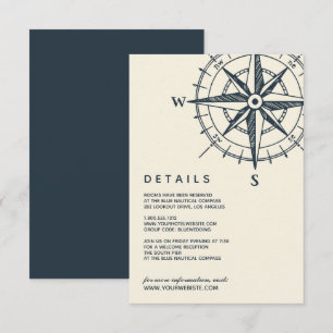 Invitation La boussole bleue   Détails de l'invité Mariage