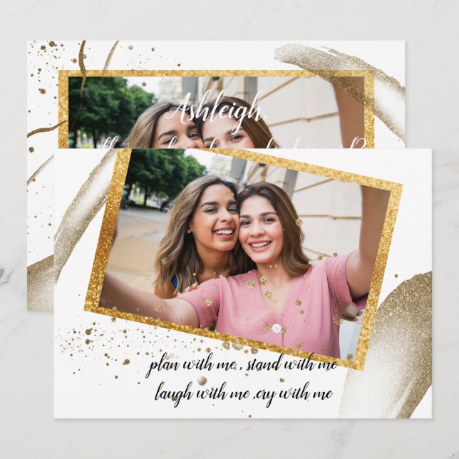 Invitation La calligraphie branchée sera ma dodesmaid Invit (Devant / Derrière)