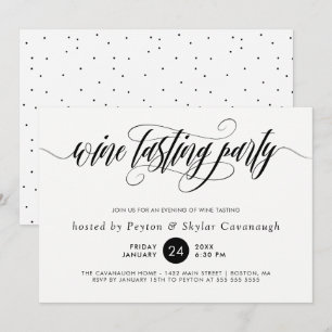 Invitation La Calligraphie Noire Frappe La Dégustation Des Vi