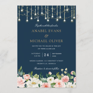Invitation La Chaîne de la marine florale éclaire un mariage 
