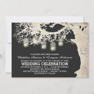 Invitation La chaîne Mason Jar illumine le mariage d'un arbre