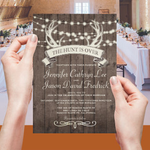 Invitation "La chasse est finie" Mariage en soirée dans une g