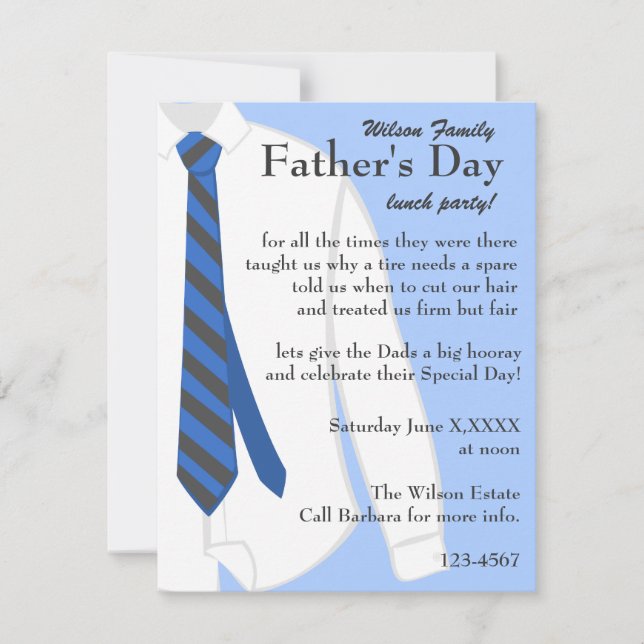 Invitation La chemise de mon père (Devant)