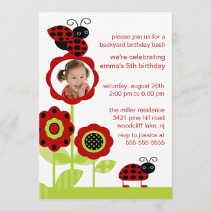 Invitation La coccinelle de mod branche l'invitation sur