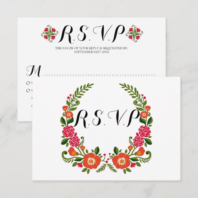 Invitation La collection de Mariages d'été de Bohême (Devant / Derrière)