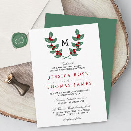 Invitation La collection de Mariages Monogram Berry Bush
