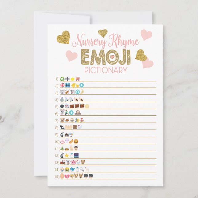 Invitation La comptine et le prix de jeux de baby shower est (Devant)