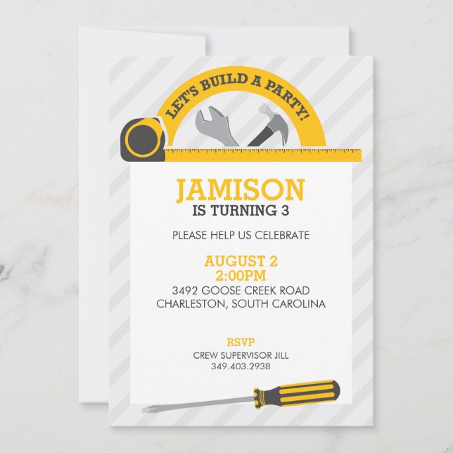 Invitation La construction usine la partie (Devant)