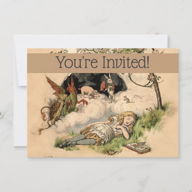 Invitation La couverture Vintage de Nursery Alice 1890 Wonder (Devant)