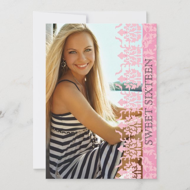 Invitation La damassé voient l'invitation de photo (Devant)