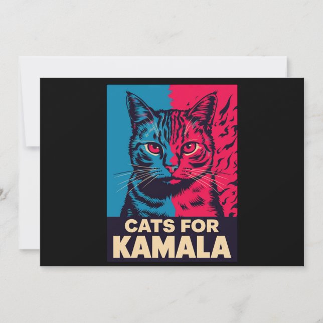 Invitation La dame aux chats sans enfants vote Kamala Harris  (Devant)