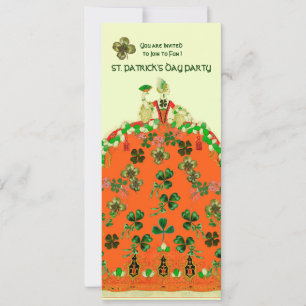 INVITATION LA DAME ORANGE AVEC TRÈFLES FÊTE DE LA SAINT-PATRI