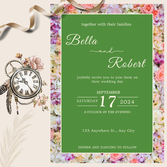 Invitation La danse des roses violettes et blanches Invitatio (Créateur téléchargé)