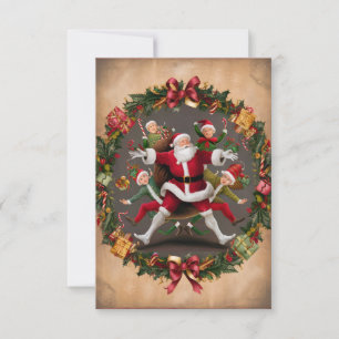 Invitation La danse festive de Père Noël avec les lutins