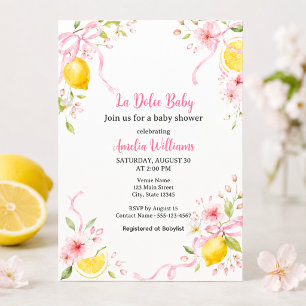 Invitation La Dolce Baby Lemon Baby Shower