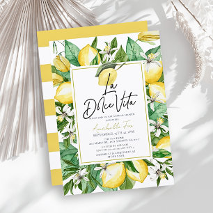 Invitation La Dolce Vita Aquarelle Fête de Mariage Citron