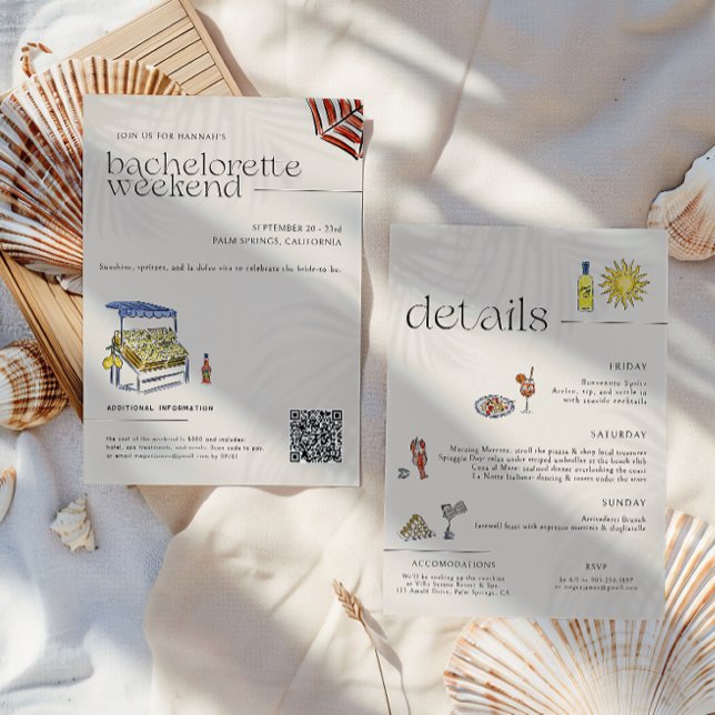 Invitation La Dolce Vita | Bachelorette d'été italienne (Créateur téléchargé)