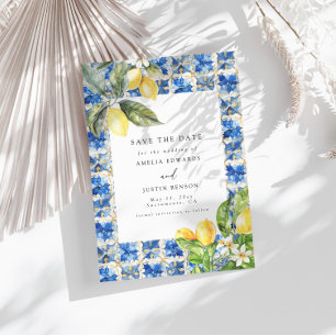 Invitation La Dolce Vita Citron Citrus Enregistrer La Date