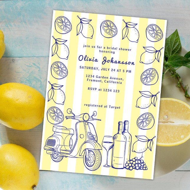 Invitation La Dolce Vita Citron Italien Fête des mariées Jaun (Créateur téléchargé)