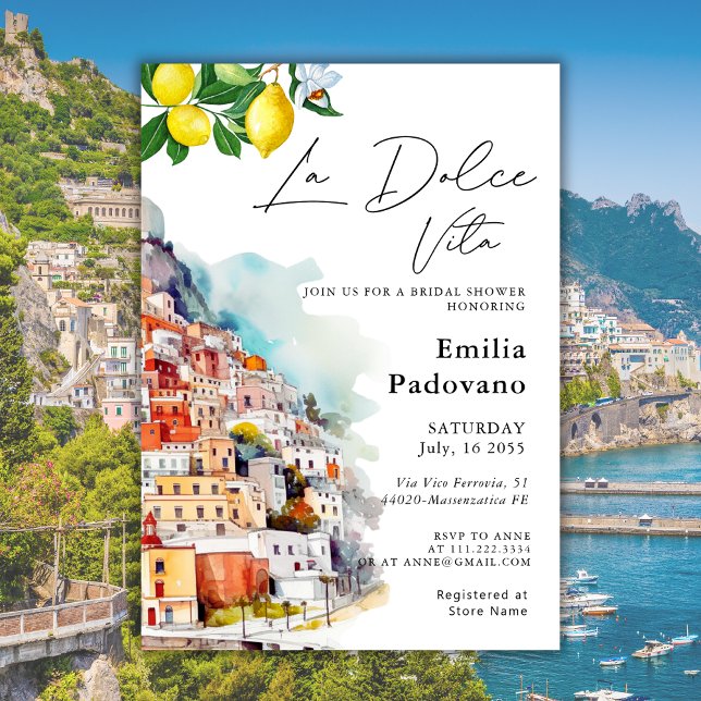 Invitation La Dolce Vita Été Fête des mariées italienne (Créateur téléchargé)