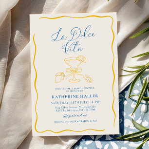 Invitation La Dolce Vita Fête de Fiançailles au Citron