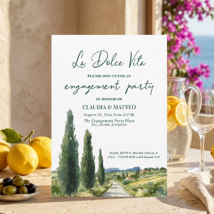 Invitation La Dolce Vita Fête de Présentation de Vue Italienn