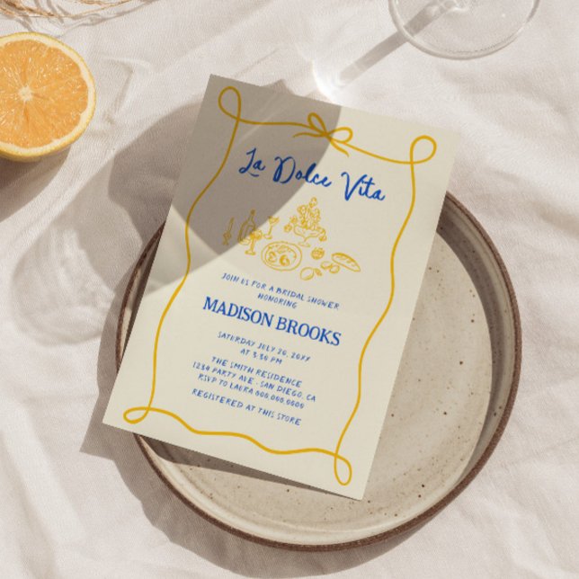 Invitation La Dolce Vita Fête des mariées italienne tirée à l (Créateur téléchargé)