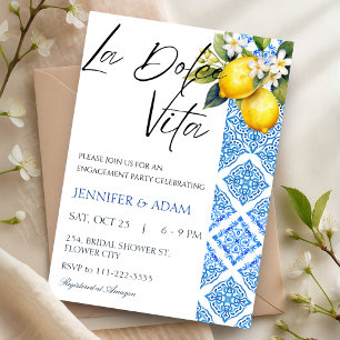 Invitation La Dolce Vita Fiançailles Italo-Méditerranéennes