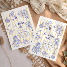 La Dolce Vita Italian Lemon Blue Bridal Shower 